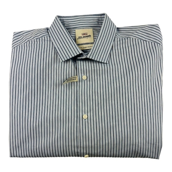 Ben Sherman Blue Striped Button Down Shirt Size L - Picture 4 of 10